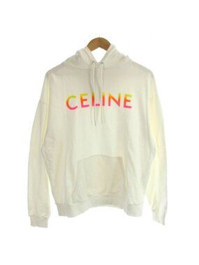 Celine Sweatshirt Hoodie Logo Print White L